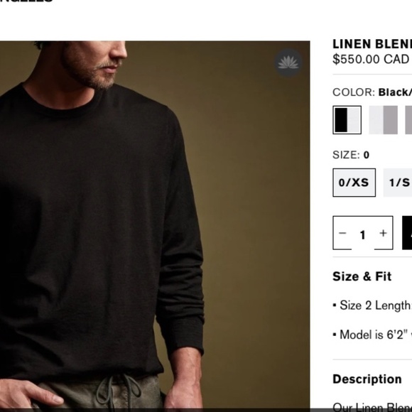 James Perse Linen Blend Longsleeve Top - Picture 7 of 7